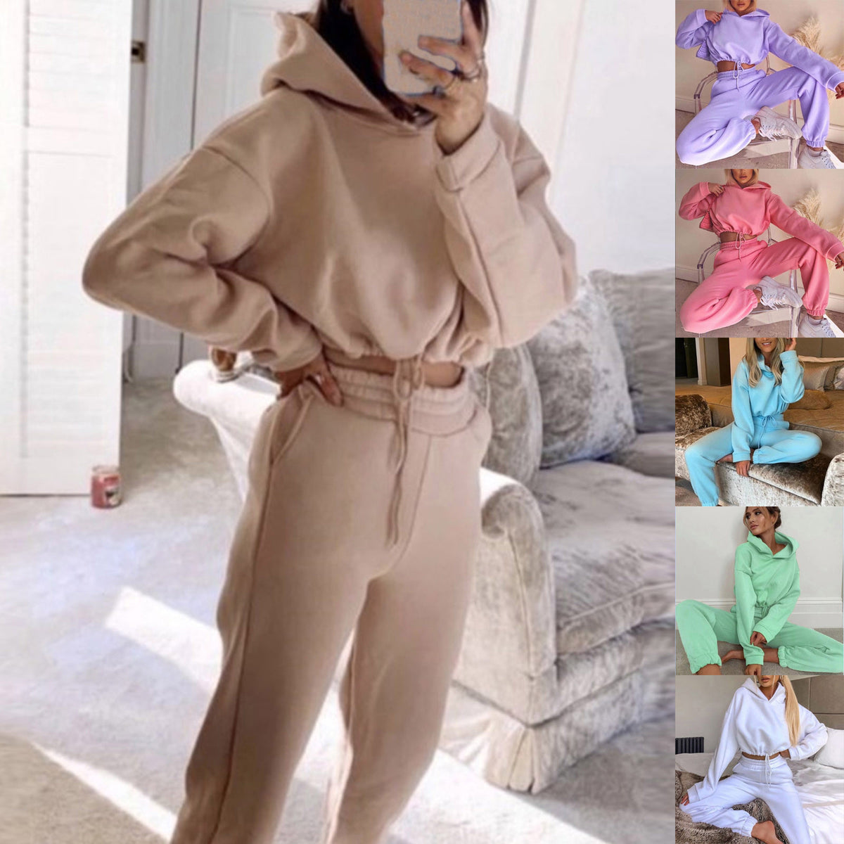 Jogging Suits for Women 2 Piece Sweatsuits Tracksuits  Long Sleeve Hoodiecasual Fitness Sportswear